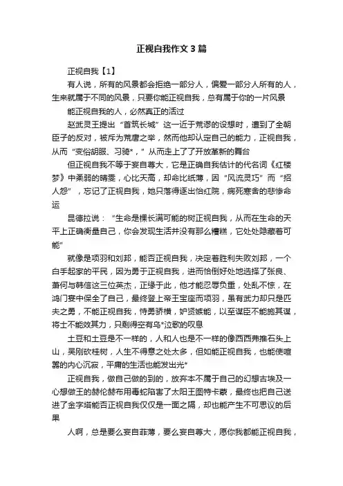 正视自我作文3篇