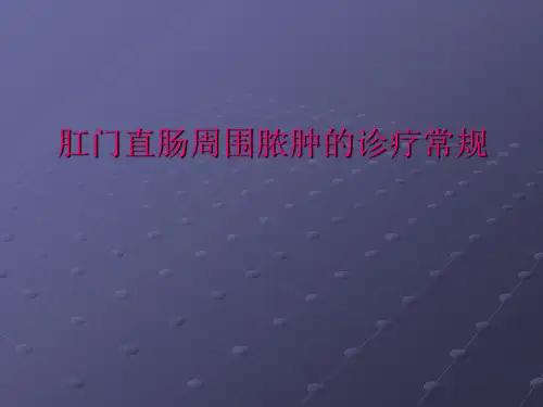 肛门直肠疾病的诊疗常规模板