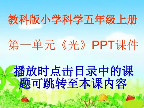 教科版小学科学五年级上册第二单元《光》PPT课件