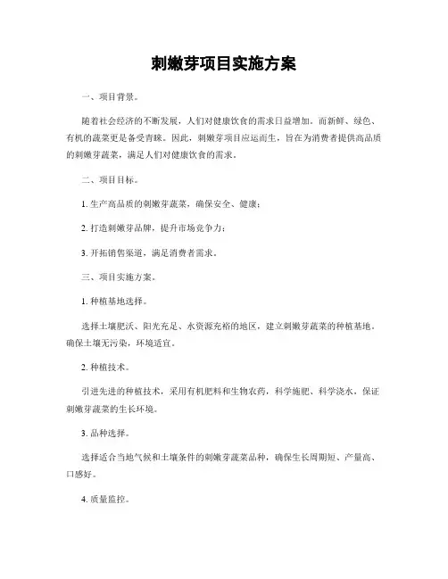 刺嫩芽项目实施方案