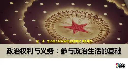 课件7：1.2 政治权利与义务：参与政治生活的基础