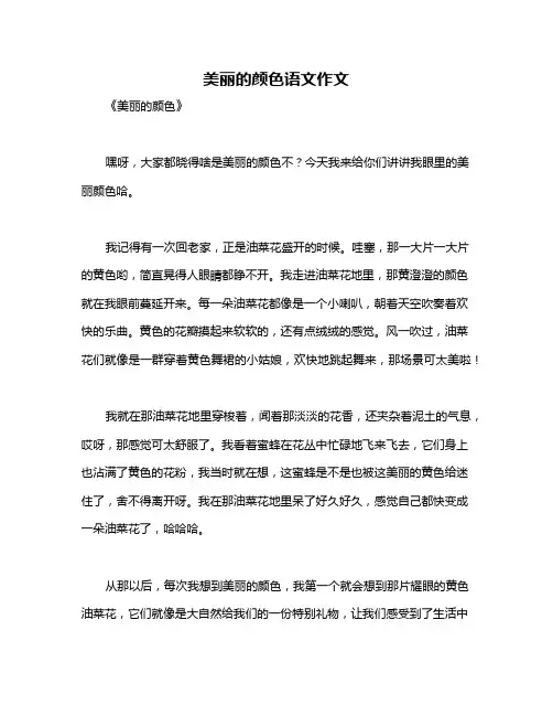 美丽的颜色语文作文
