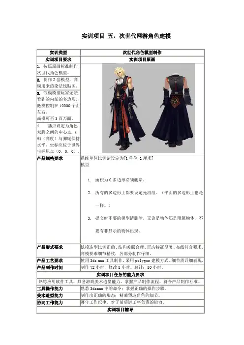 游戏角色动画制作——次世代网游角色建模