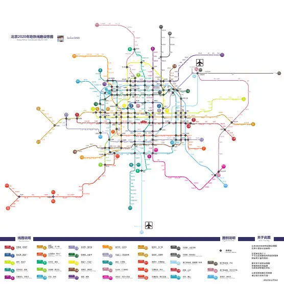 北京地铁轨道交通线路图 2020