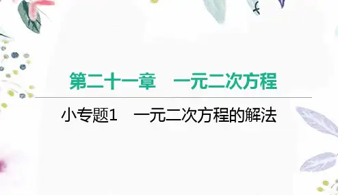 九年级数学人教版(上册)小专题1 一元二次方程的解法