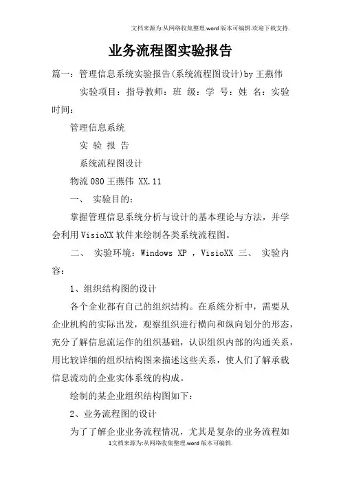 业务流程图实验报告