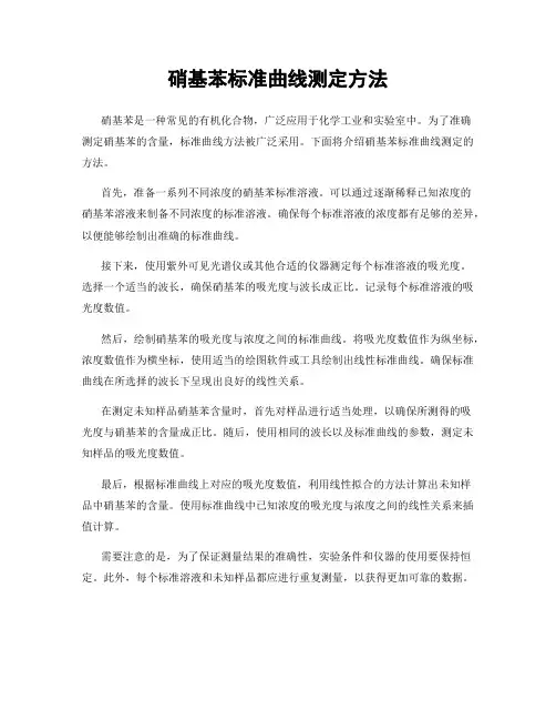 硝基苯标准曲线测定方法