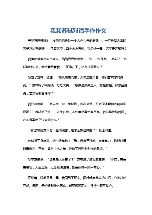 我和苏轼对话手作作文