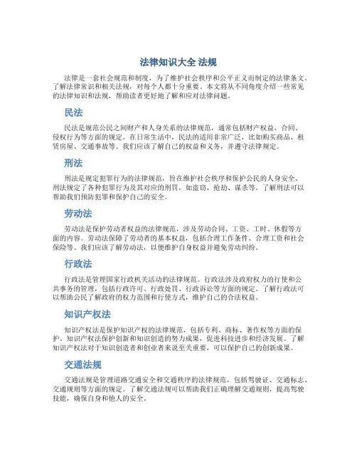 法律知识大全 法规