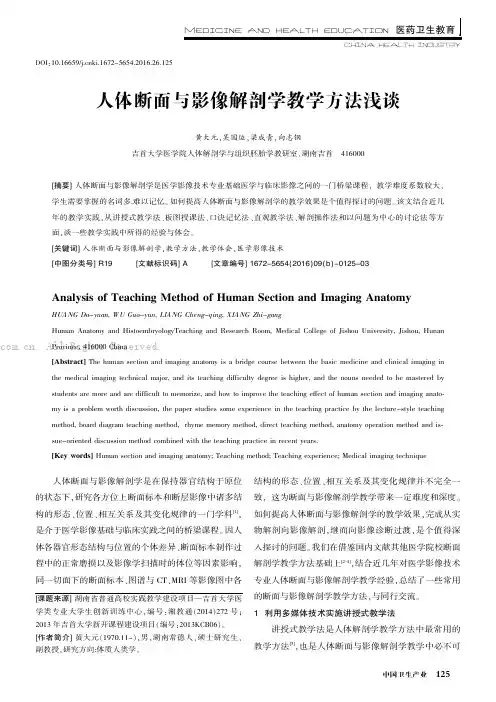 人体断面与影像解剖学教学方法浅谈