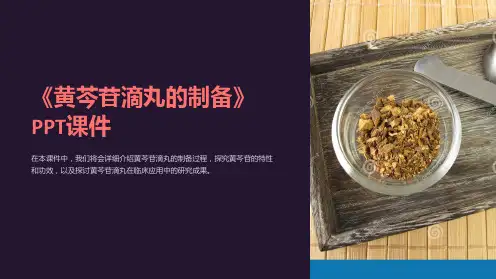《黄芩苷滴丸的制备》课件