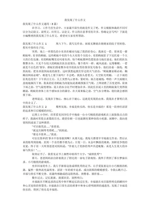 我发现了什么作文