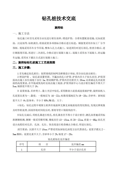 旋挖钻机技术交底