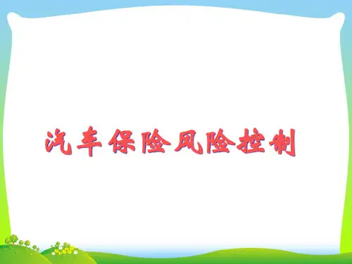 汽车保险风险控制及事故预防.pptx