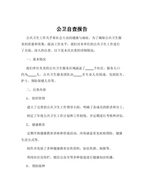 公卫自查报告