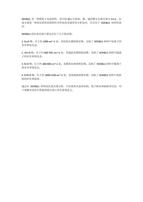 ncm811的拉曼光谱
