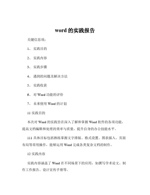 word的实践报告