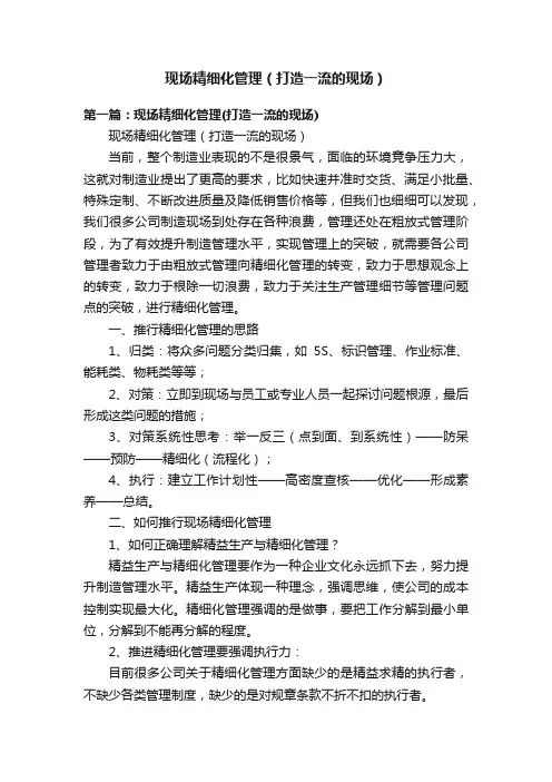 现场精细化管理（打造一流的现场）