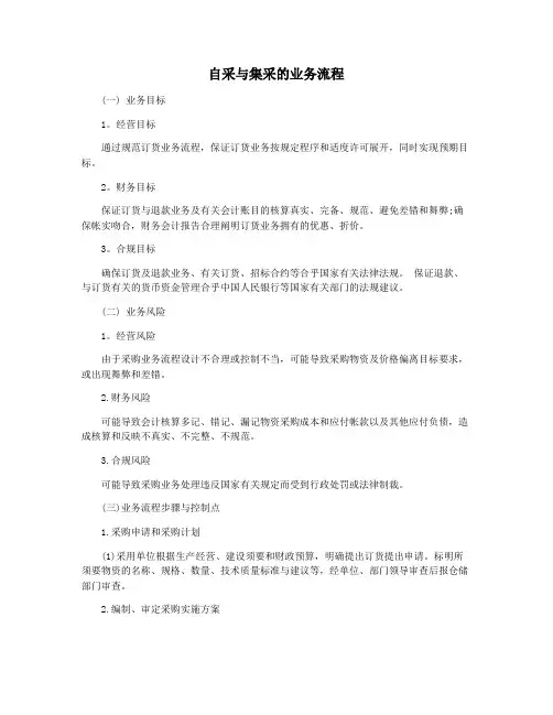 自采与集采的业务流程
