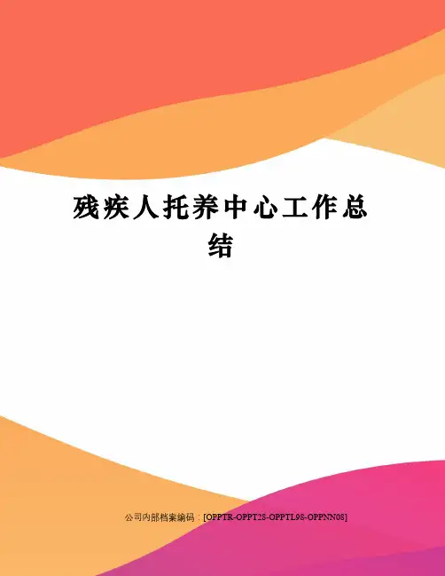 残疾人托养中心工作总结