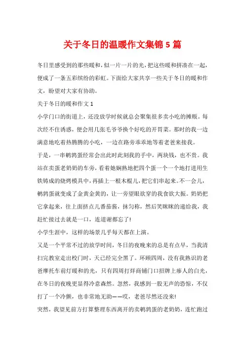 关于冬日的温暖作文集锦5篇