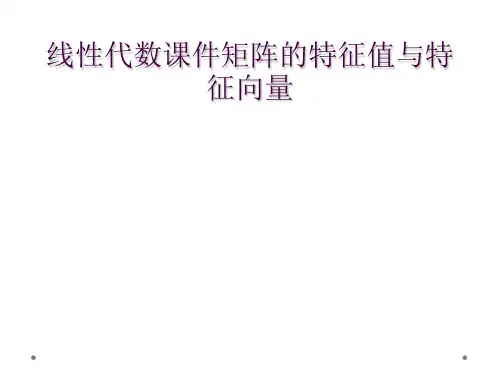 线性代数课件矩阵的特征值与特征向量