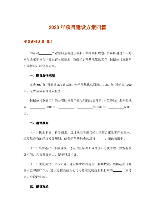 2023年项目建设方案四篇_5