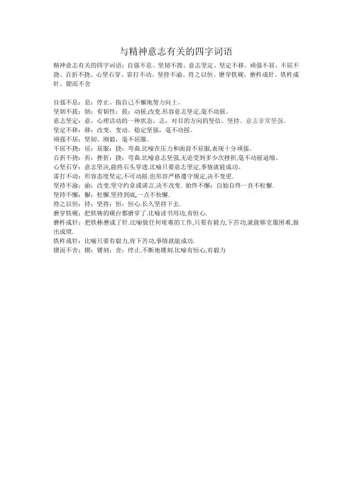 与精神意志有关的四字词语