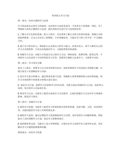 带训新人学习计划