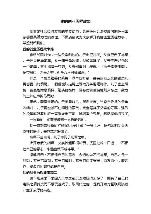 我的创业历程故事