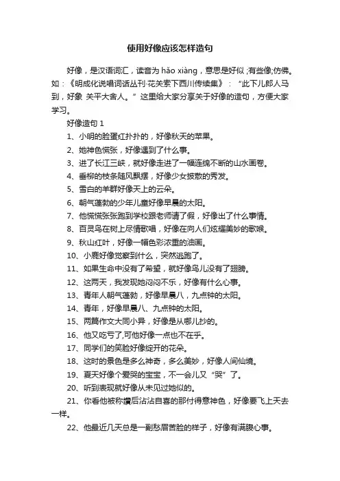 使用好像应该怎样造句