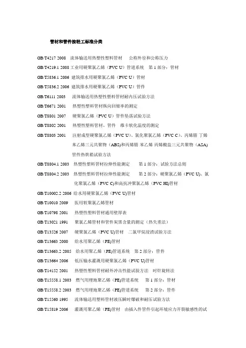 管道标准分类