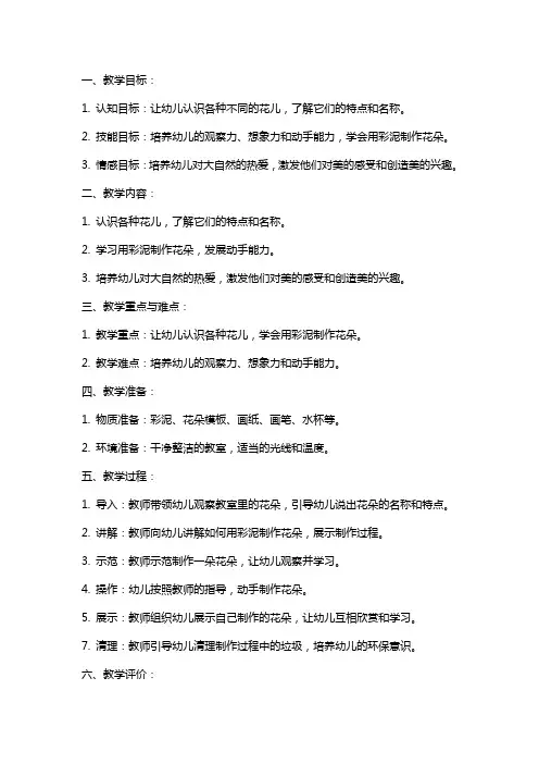 幼儿园小班美术课教案《花儿开了》含反思