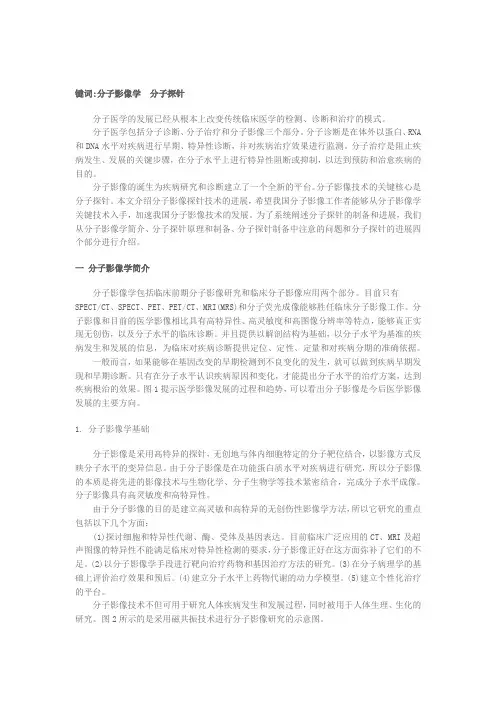 分子影像研究中分子探针技术的进展