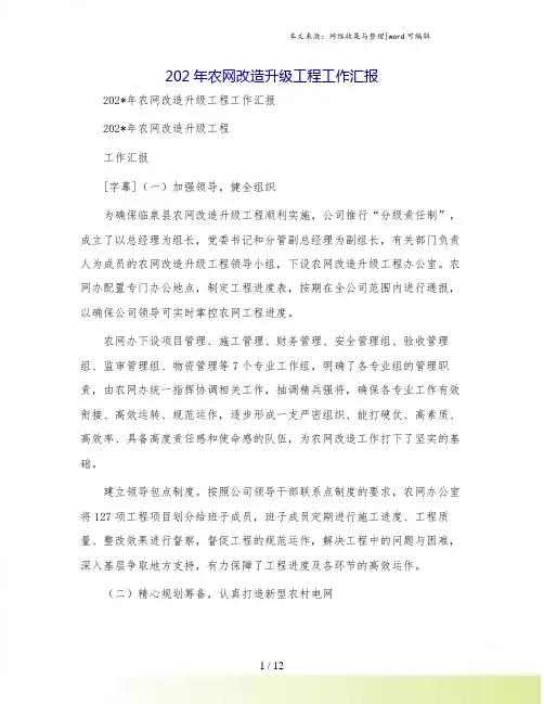 202年农网改造升级工程工作汇报.doc