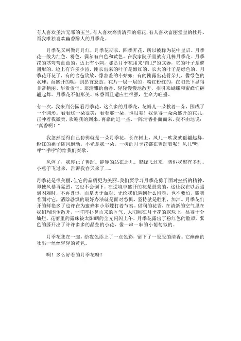 我喜欢月季花