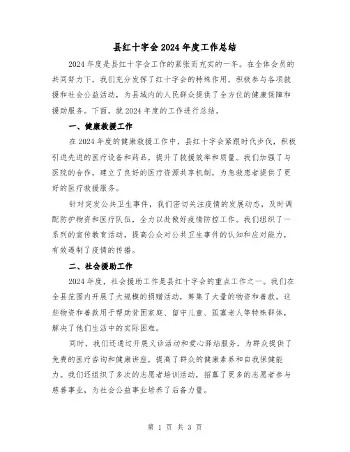 县红十字会2024年度工作总结（2篇）