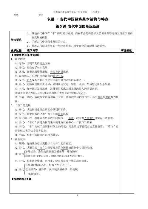 古代中国的商业经济
