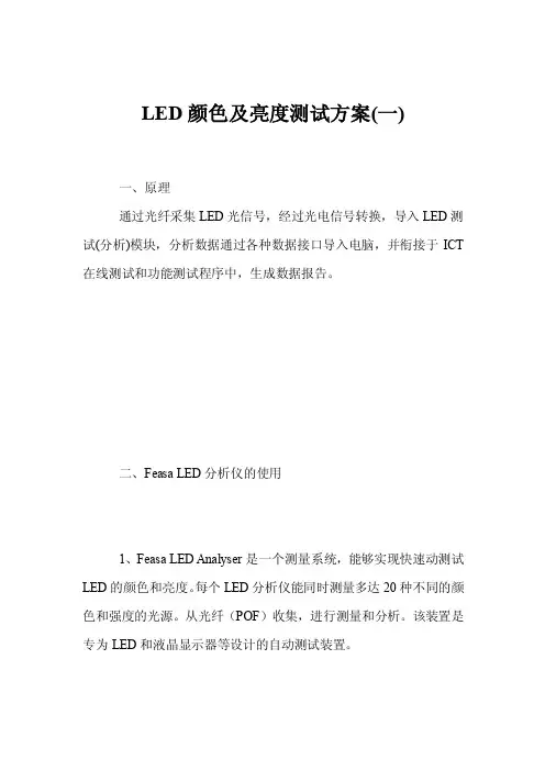 LED颜色及亮度测试方案（一）