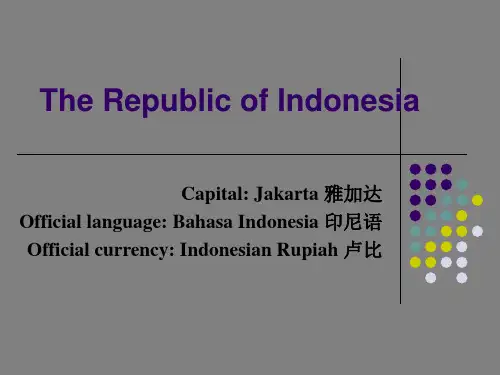 Indonesia印度尼西亚旅游全英文PPT上课讲义