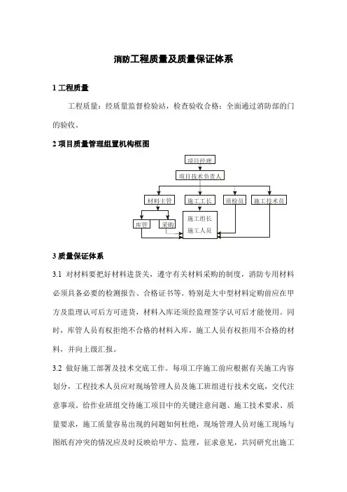 消防工程质量及质量保证体系