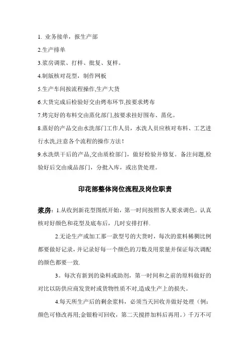 生产组(布艺工厂流程)