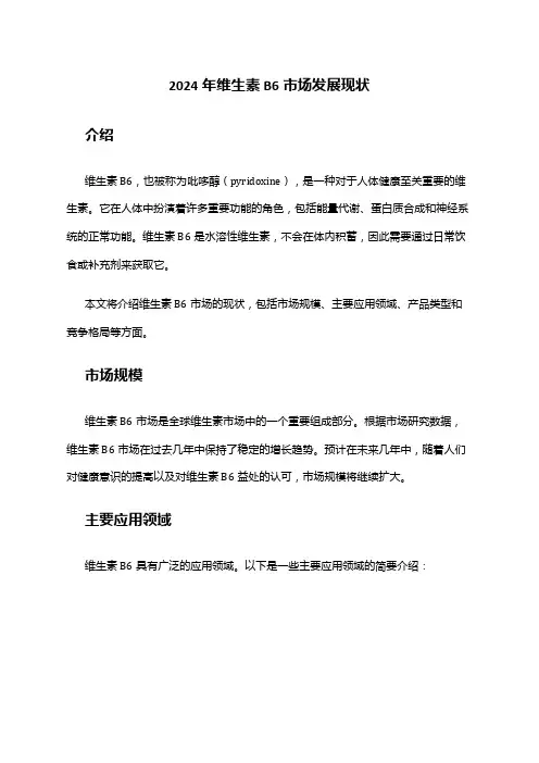 2024年维生素B6市场发展现状