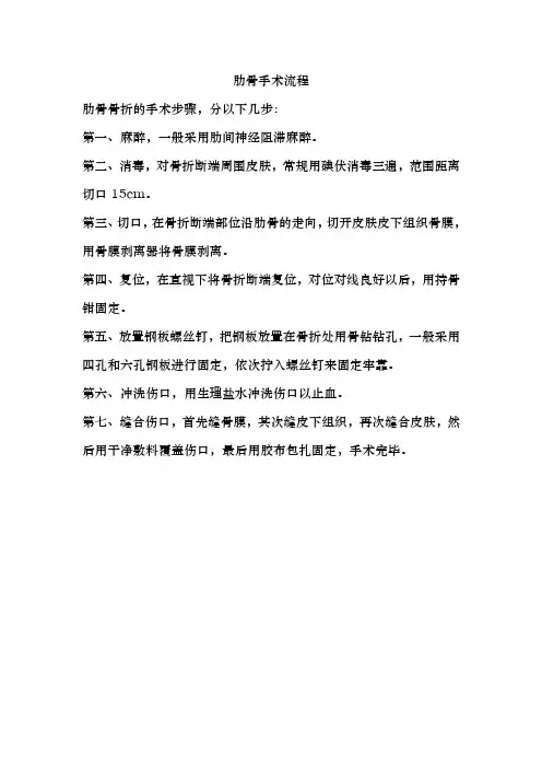 肋骨手术流程