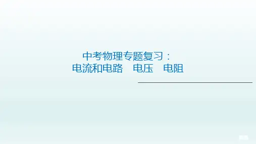 中考物理专题复习PPT课件11：电流和电路 电压 电阻