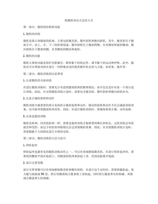 练腹肌知识点总结大全