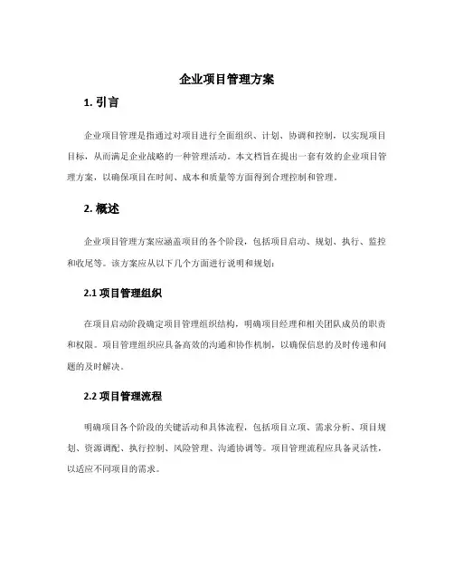 企业项目管理方案