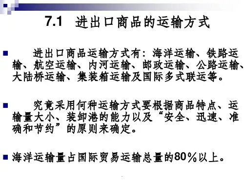 国际贸易进出口商品的运输条款