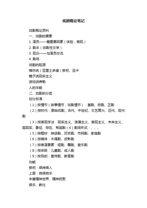 戏剧概论笔记