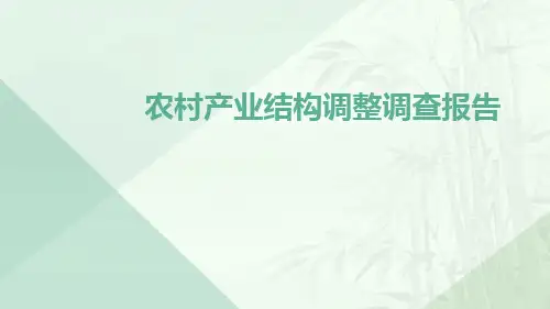 农村产业结构调整调查报告